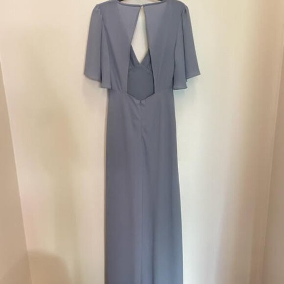 Chambray Blue Size 10 Jenny Yoo Floor Length Gown - Great Condition - Picture 8 of 8